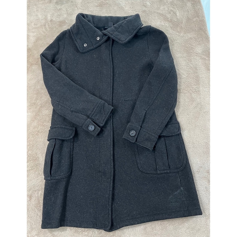 Patagonia Better Sweater Coat Women's Medium Dark Gray Fleece Mid Length L/S EUC